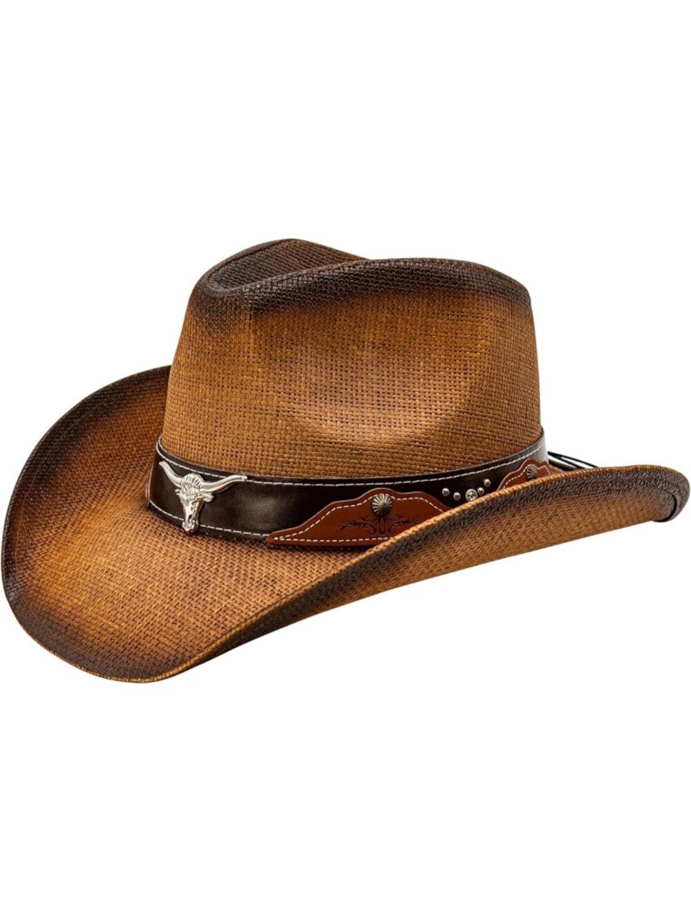 Men's Brown Pull-On Style Classic Straw Outback Western Cowgirl Cowboy Hat